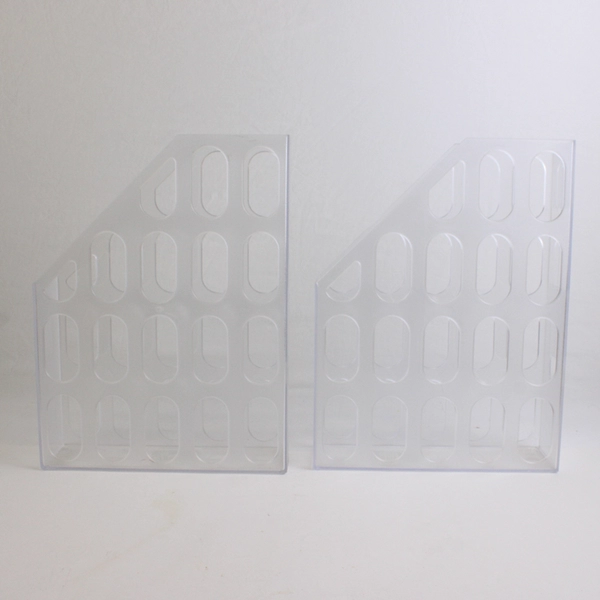 Lot of 2 Clear Newell Office Products Magazine Storage File Holder Caddy Office