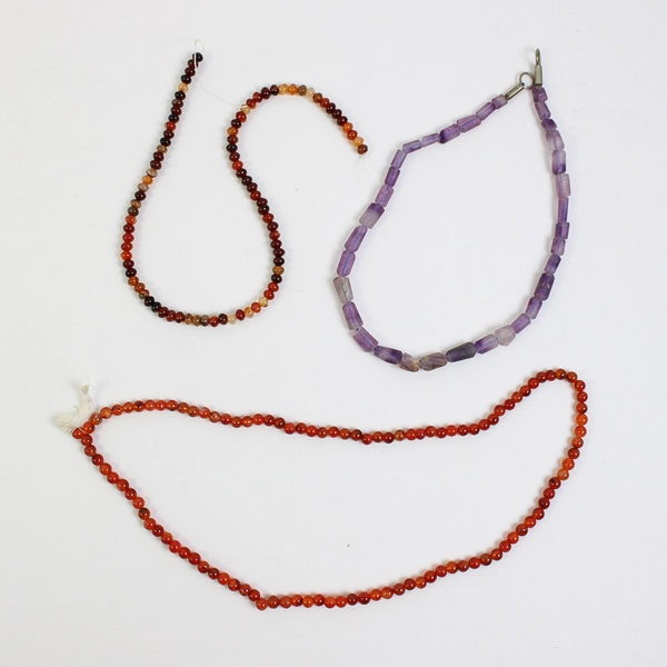 Lot of Carnelian and Amethyst Quartz Beads 6mm to 12mm DIY Crafts