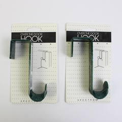 Lot of 2 Spectrum Over The Door Hooks Metal Green Hanger