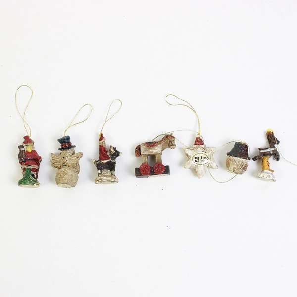 Holiday Friends Polystone Christmas Holiday Mini Ornaments Set Of 7 Giftco