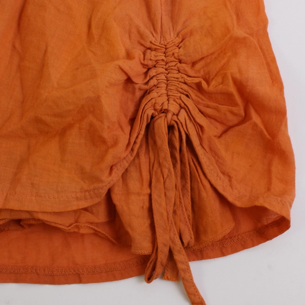 OmZappy Orange Cotton Layered Ruffle Shirt Women's Size Large