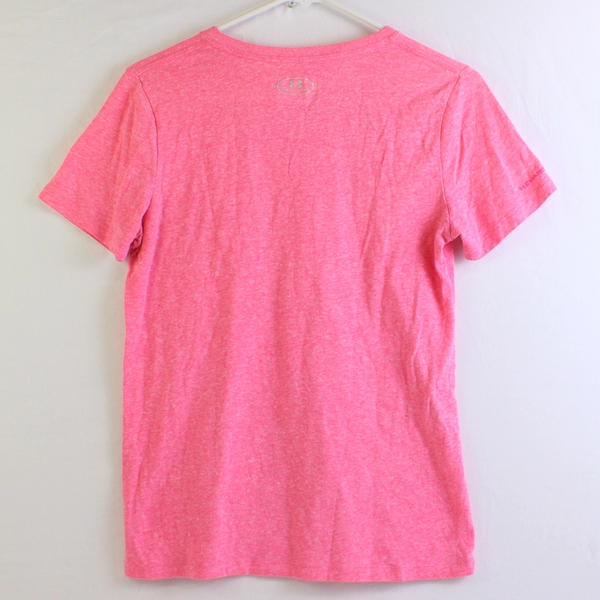 Under Armor HeatGear Women's S Pink Heather V-Neck Short Sleeve Shirt