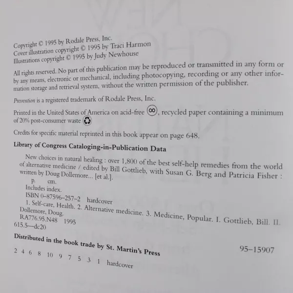 New Choices in Natural Healing Hardcover Alternative Health Holistic Wellness