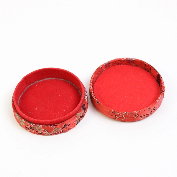 Lot of 3 Decorative Asian-Style Trinket Boxes 2 Fabric-Covered & 1 Resin