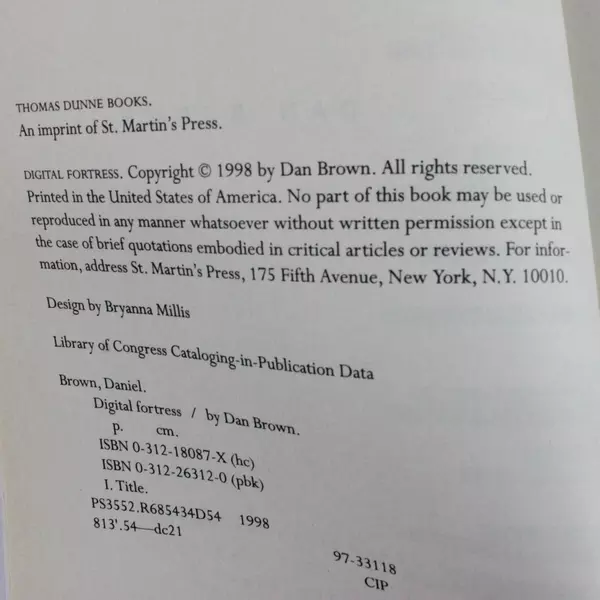 Digital Fortress by Dan Brown Paperback Thriller Novel