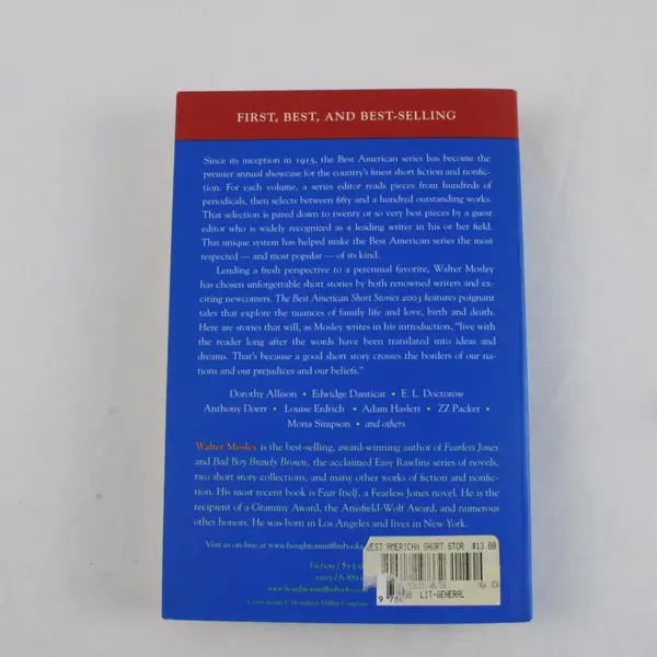 The Best American Short Stories 2003 Paperback Book Edited by Kenison & Mosley