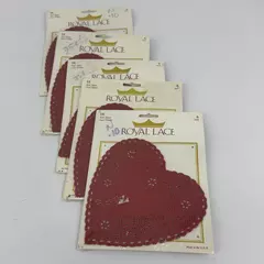 Lot of 5 Packages Of Royal Lace Red Heart Doilies 18 Pieces Per Package