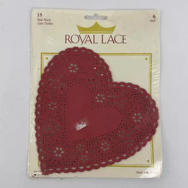 Lot of 5 Packages Of Royal Lace Red Heart Doilies 18 Pieces Per Package