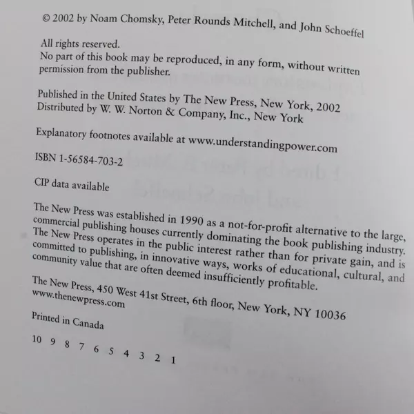 Understanding Power The Indispensable Chomsky Paperback