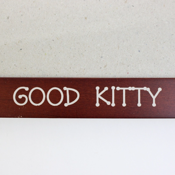 Cherry Red Wooden Photo Frame Good Kitty 7.8" x 5.8"