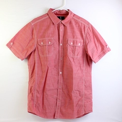 i Jeans By Buffalo Men's Short Sleeve Pockets Button Up Shirt Pink Size L
