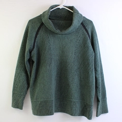 Unbranded Women's M/L Green and Black Turtleneck Pullover Sweater