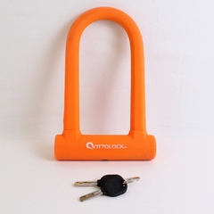 OTTOLOCK Sidekick Compact U-Lock Orange Bike Lock Heavy Duty Anti Theft Compact