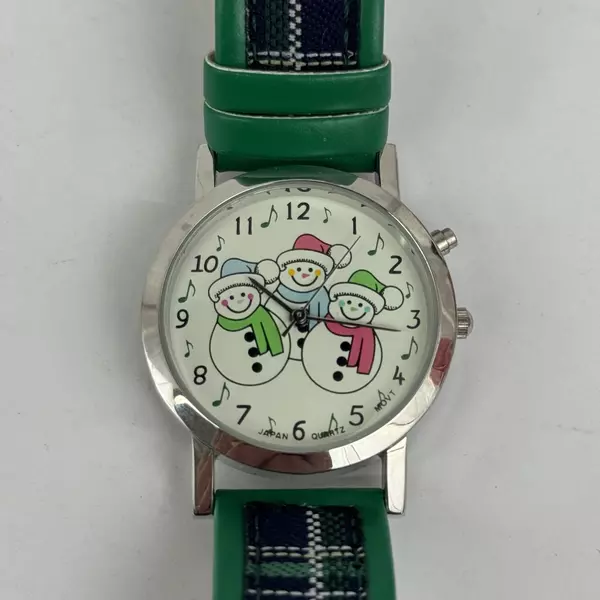 Snowman Musical Watch Plays Jingle Bells Quartz Movement Needs New Battery