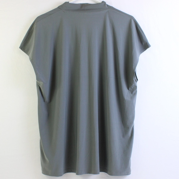 Buffalo David Bitton Women's XL Dark Silver V Neck Cap Sleeve Blouse