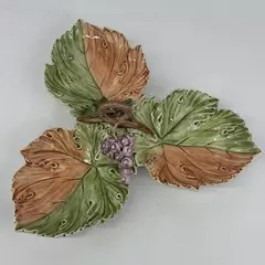 GBC Italy 3 Section Grape Leaf Serving Dish
