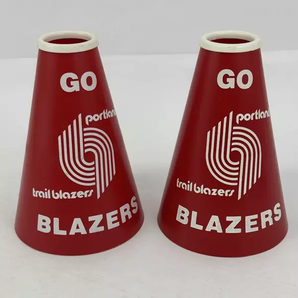 Set of 2 Vintage 1980s Portland Trailblazers Basketball Cheering Megaphone