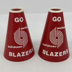 Set of 2 Vintage 1980s Portland Trailblazers Basketball Cheering Megaphone