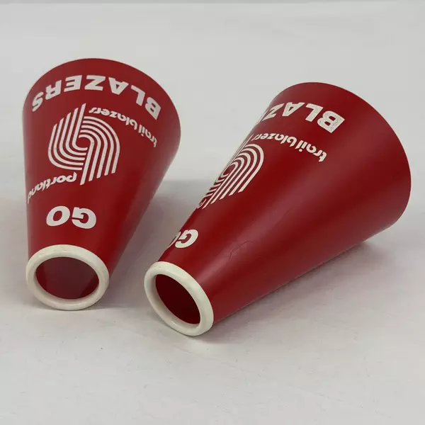 Set of 2 Vintage 1980s Portland Trailblazers Basketball Cheering Megaphone