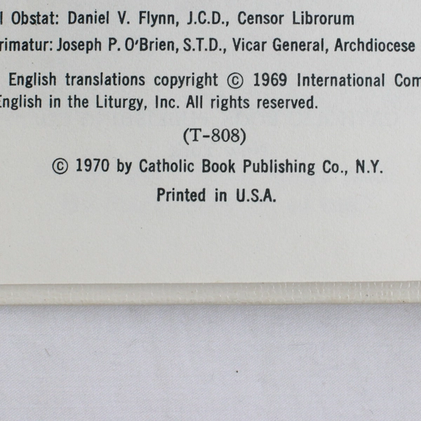 The New First Mass Book 1970 HC Religious Prayer Book