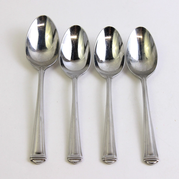 Lot Of 4 Lenox Metropolitan (Stainless) Flatware 3 Teaspoons 1 Oval Soup Spoon