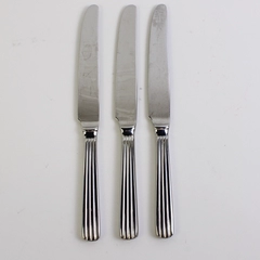 Lot Of 3 Oneida Silver Corduroy (Stainless) Flatware Dinner Knives 9.5" Long