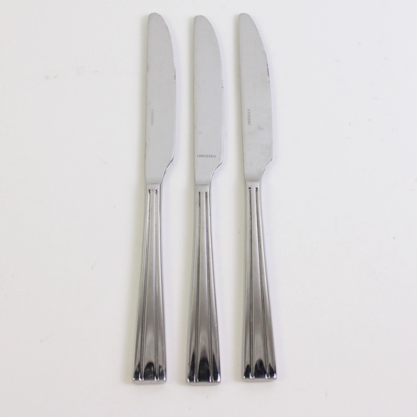 Lot Of 3 Oneida Silver Aldwych (Stainless) Flatware Solid Dinner Knive 9.5" Long