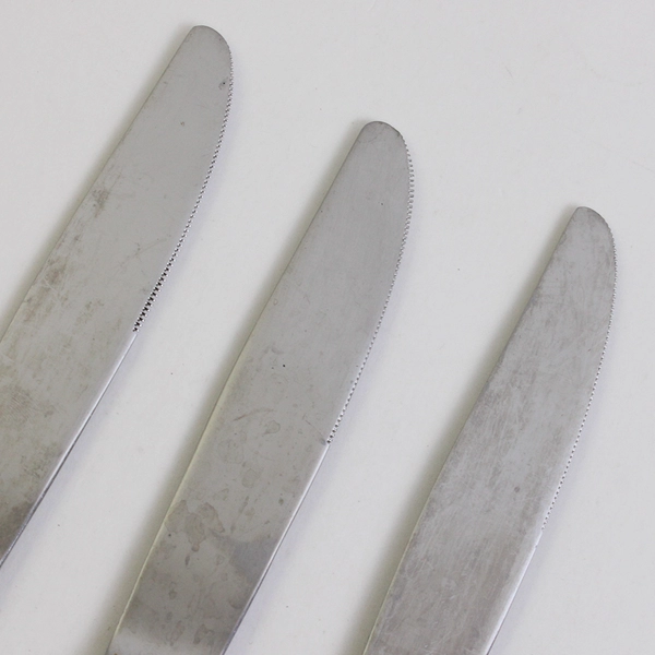 Lot Of 3 Oneida Silver Obsidian (Stainless) Flatware Dinner Knives 9.5" Long
