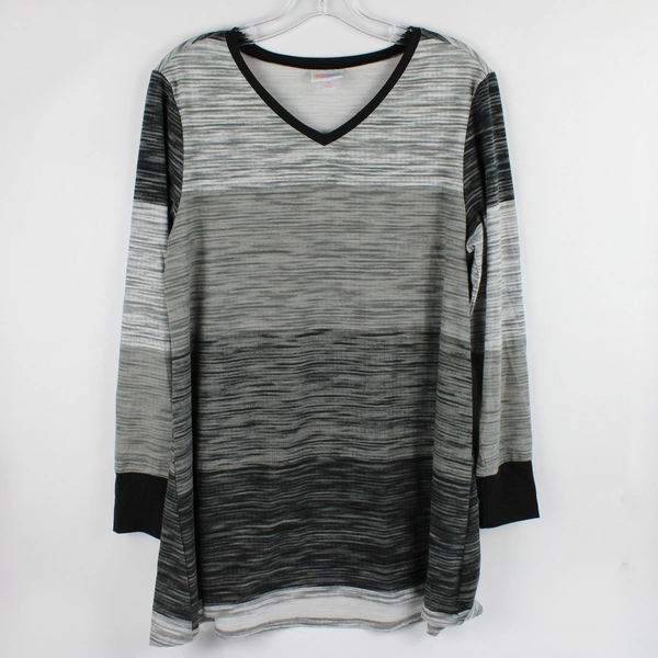 LuLaRoe Women's S Gray Long Sleeve V-Neck Shirt