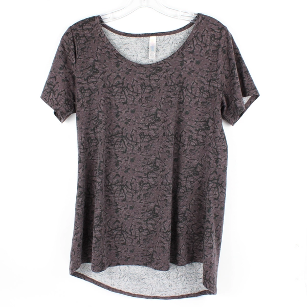 LuLaRoe Brown Patterned Short Sleeve Shirt Women's Size Small