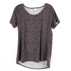 LuLaRoe Brown Patterned Short Sleeve Shirt Women's Size Small