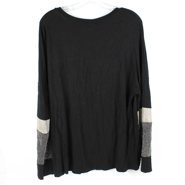 Blumin Women's L Black with Decorative Long Sleeve Blouse