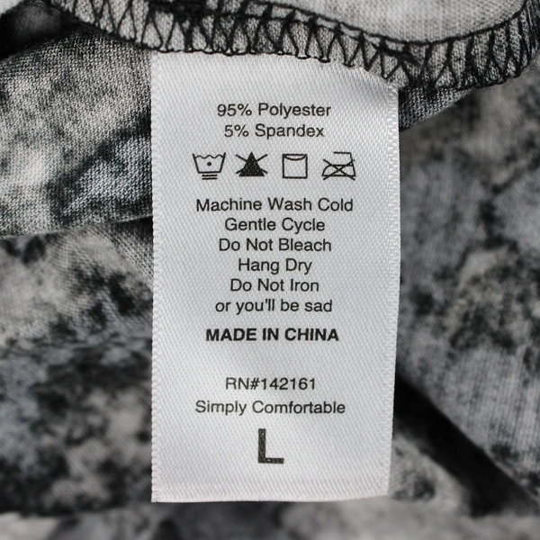 LuLaRoe Women's L Black and Grey Snakeskin Pattern Long Sleeve