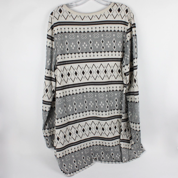 LuLaRoe Women's L White and Gray Patterned Sweater