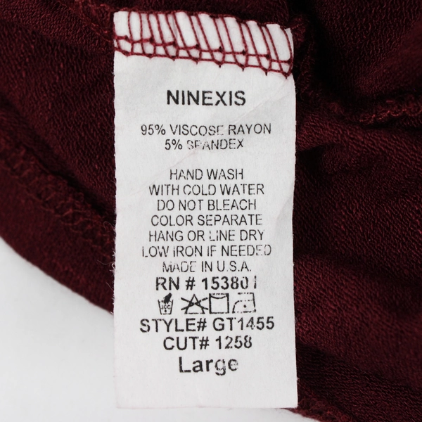 Ninexis Women's L Plum Stretchy Soft 3/4 Sleeve Blouse