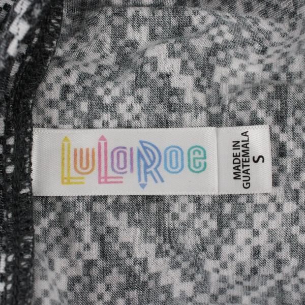 LuLaRoe Women's S Gray Geometric Patterned Short Sleeve T-Shirt