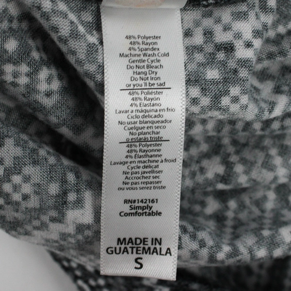 LuLaRoe Women's S Gray Geometric Patterned Short Sleeve T-Shirt