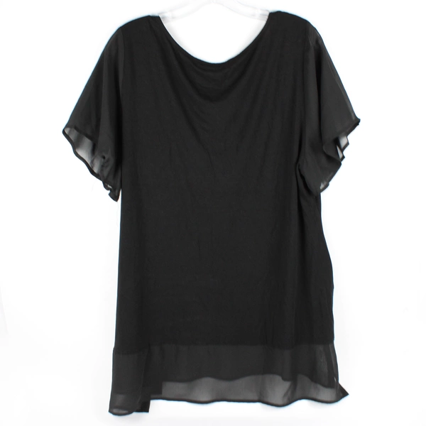 Belldini Short Sleeve Solid Black Color Blouse Womens Size 1X