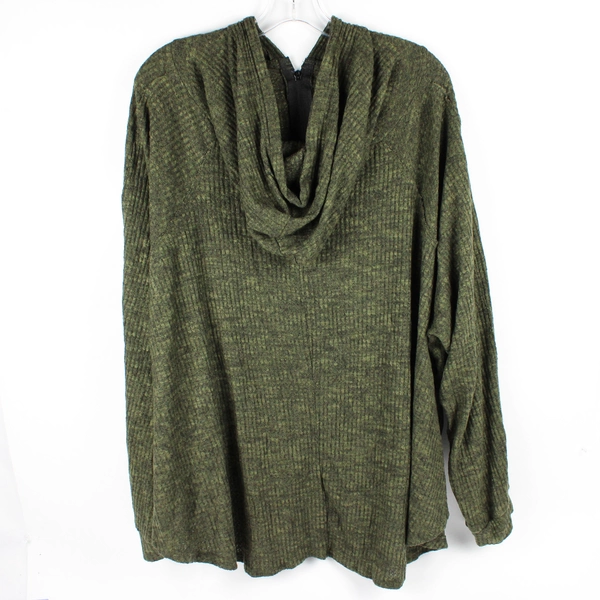 Blumin Women's L Dark Green Woven Zip-Up Sweater