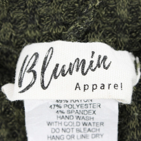 Blumin Women's L Dark Green Woven Zip-Up Sweater