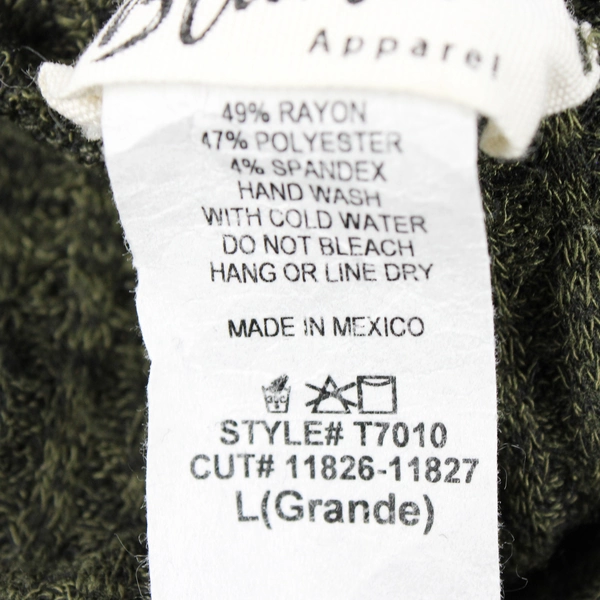 Blumin Women's L Dark Green Woven Zip-Up Sweater