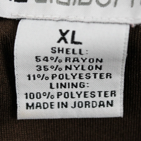 Liz Claiborne Short Sleeve Blouse Brown W/ White Embroidery Womens Size XL