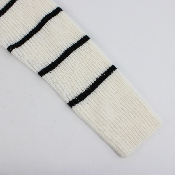 Dip Black Ivory Striped Knit Pullover Sweater Women's Size Medium