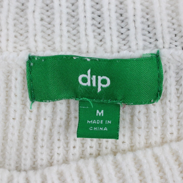 Dip Black Ivory Striped Knit Pullover Sweater Women's Size Medium