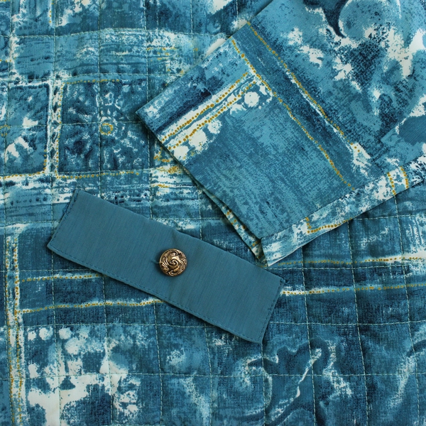 VTG Popovitch & Company Blue and Yellow Full-Zip Jacket Women's Size XL