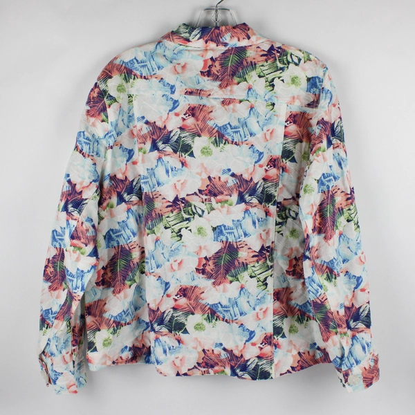 Draper's & Damon's Multicolor Palm Leaf Button-Up Women's XL