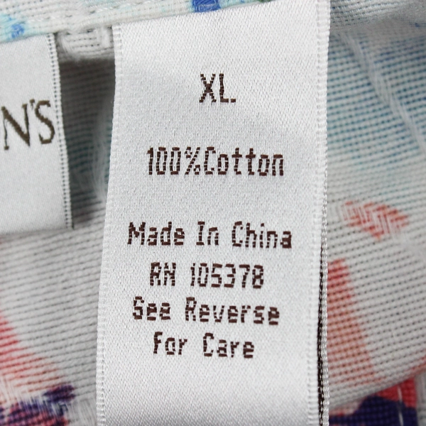 Draper's & Damon's Multicolor Palm Leaf Button-Up Women's XL