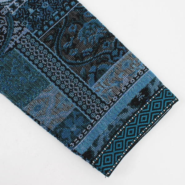 Tudor Court Mandarin Collar Blue Tapestry Jacket Women's Large