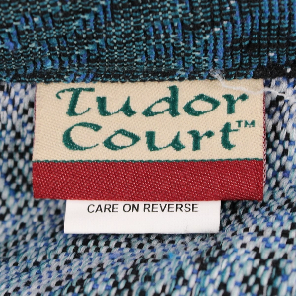 Tudor Court Mandarin Collar Blue Tapestry Jacket Women's Large