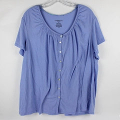Croft & Barrow Lavender Purple Short-Sleeve Button-Up Pajama Top Women's 3X